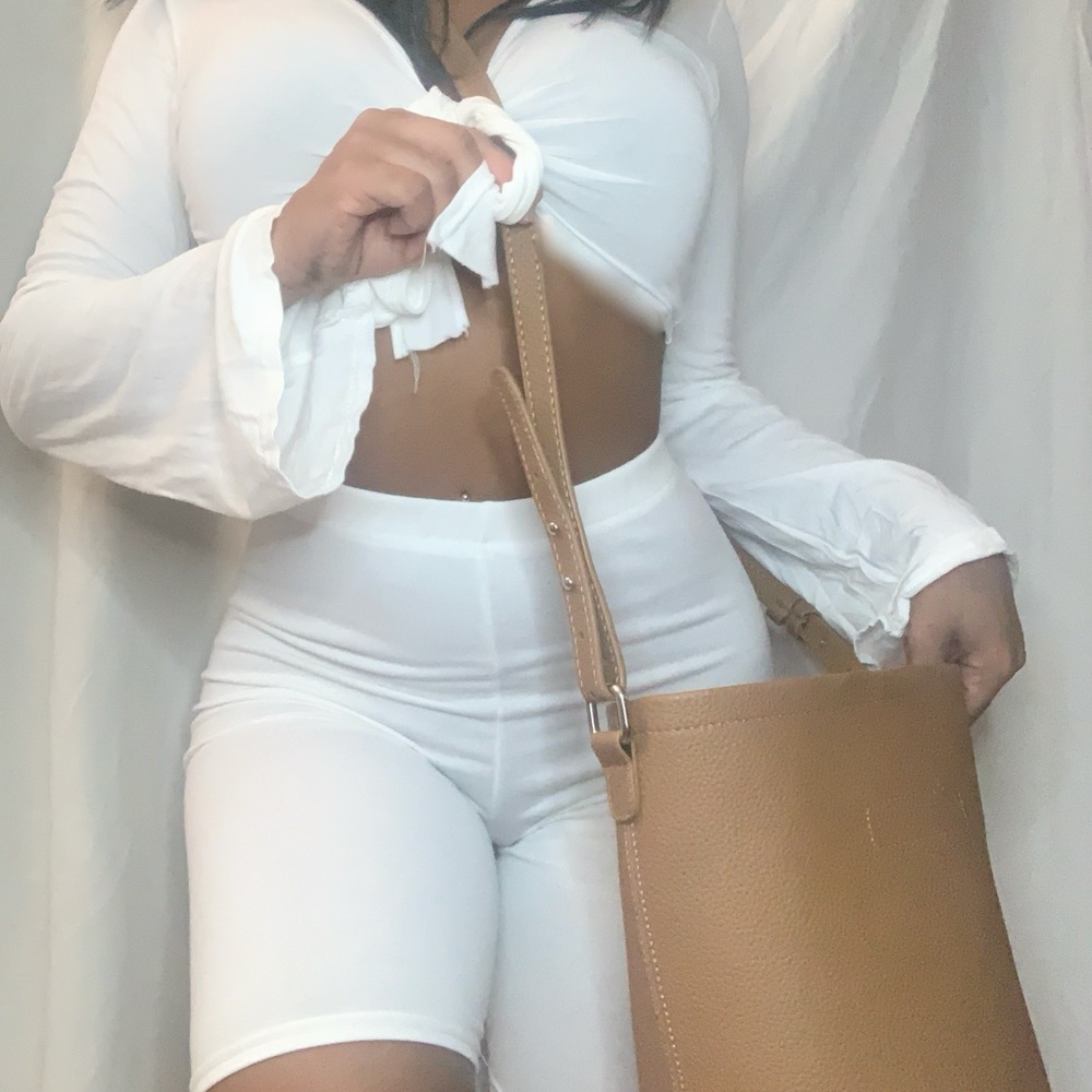 BROWN FAUX LEATHER PURSE